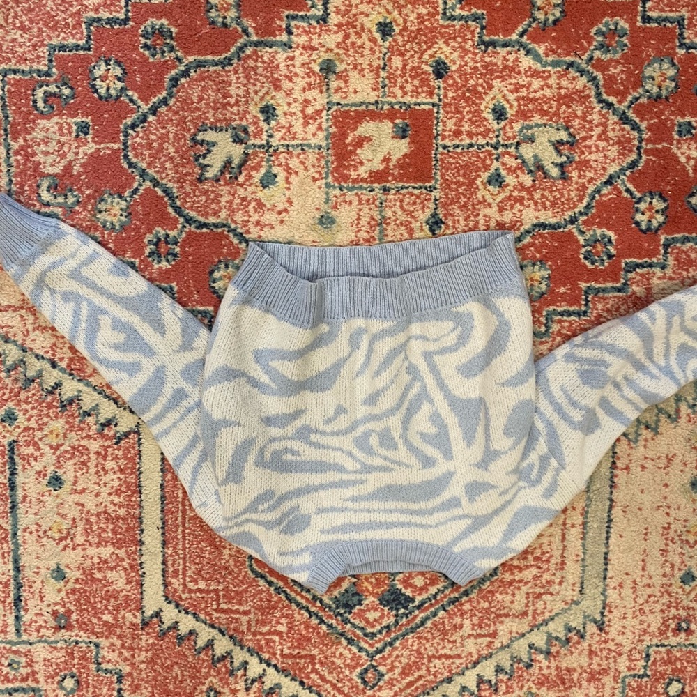 Light blue and white sweater from Shein. Size small